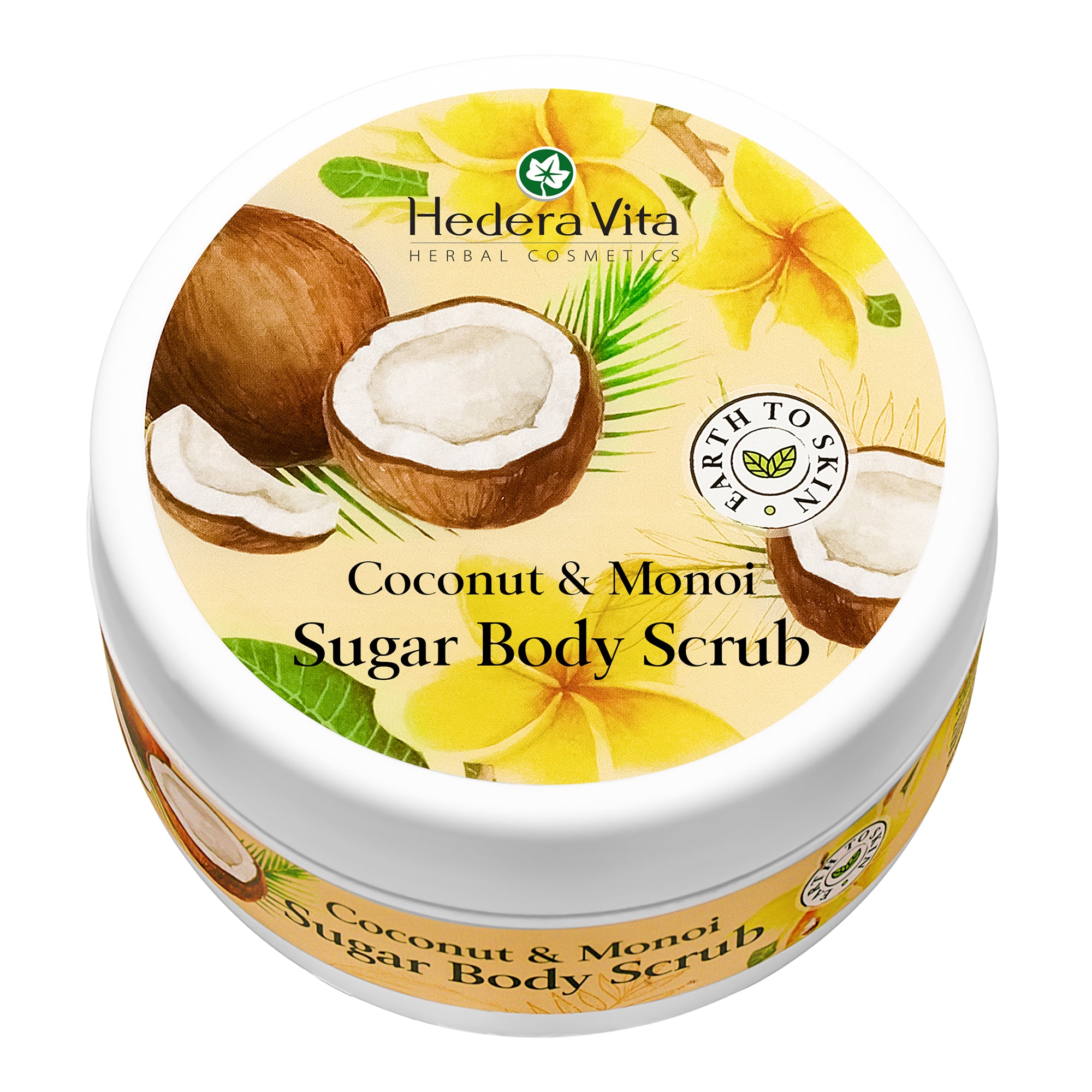 Earth to Skin – Zucker-Körperpeeling mit Kokos und Monoi-Öl, 340g