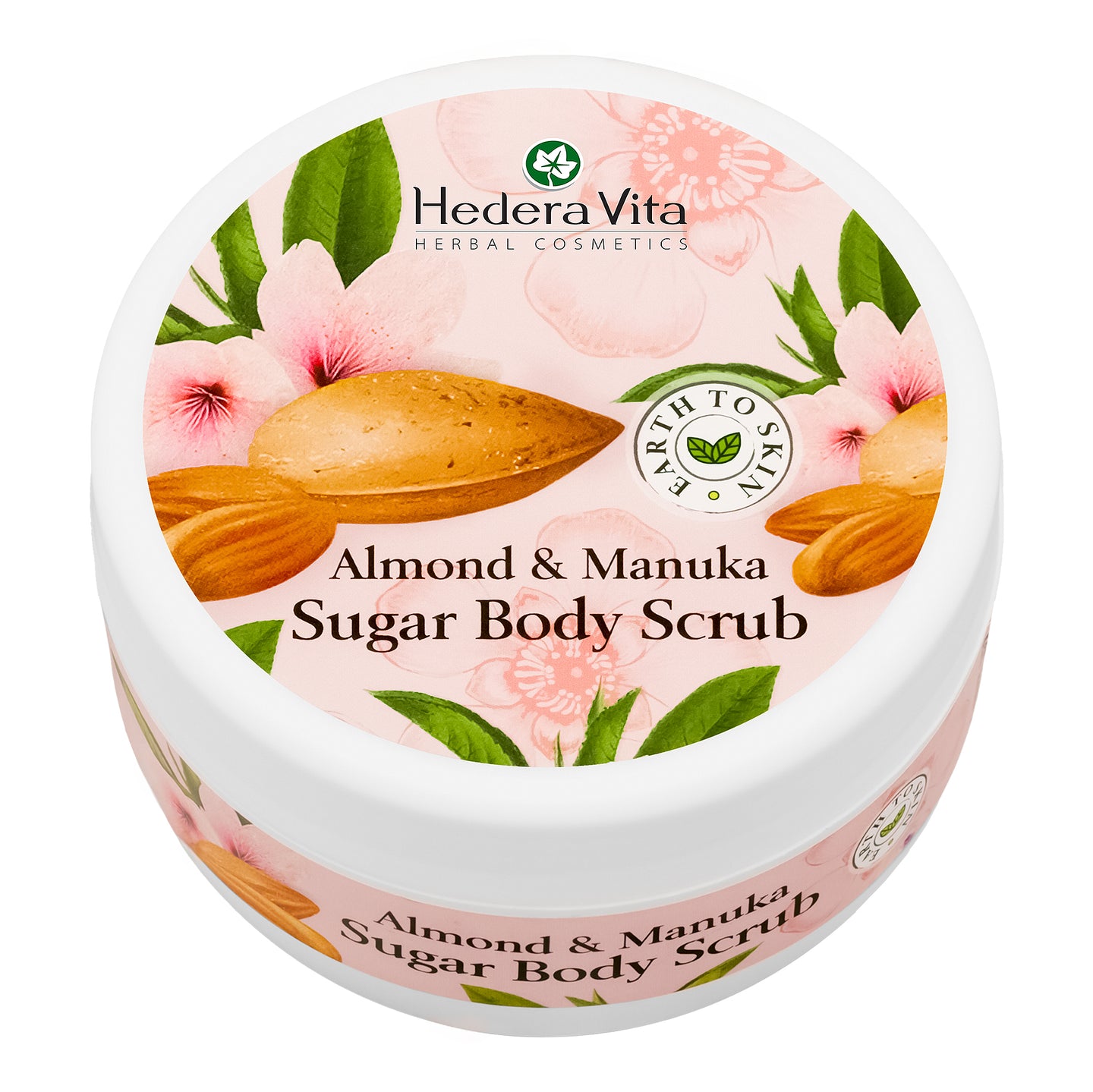 Earth to Skin – Zucker-Körperpeeling mit Mandel und Manuka, 340g